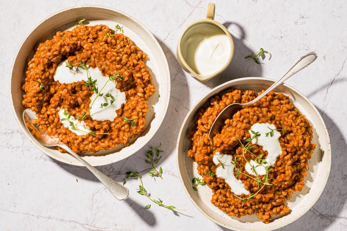 Pepper and pearl barley risotto - Recipes | fooby.ch