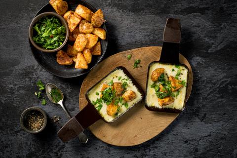 Raclette with parsley gremolata 