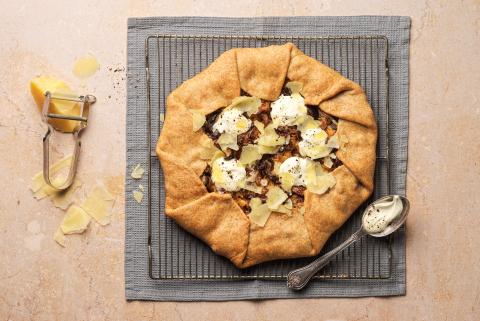 Tarte à l'oignon et aux champignons