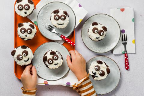 Panda muffin con cocco
