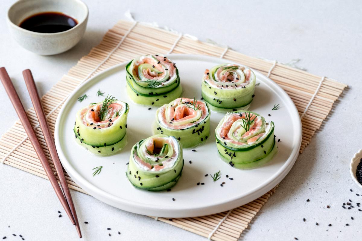 Cucumber and salmon rolls - Recipes | fooby.ch