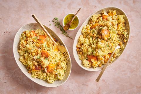 Roasted squash and chickpea salad