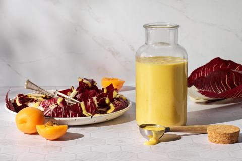 Dressing di albicocche e formaggio di capra