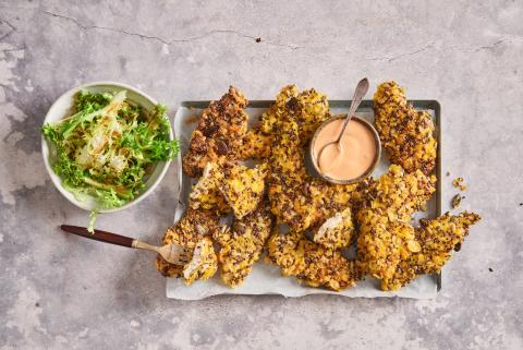 Poulet mit Kernen-Panade