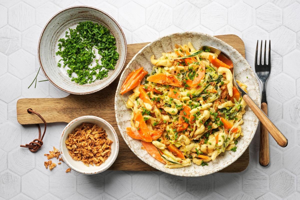 Spaetzle with vegetables - Recipes | fooby.ch