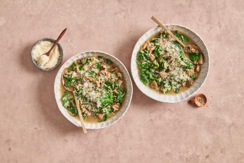 Soupe de riz aux champignons