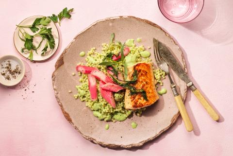Salmon with rhubarb