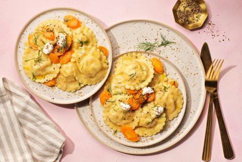 Raviolis à la ricotta avec des carottes