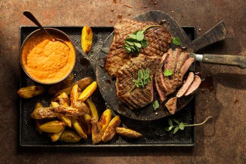 Steaks de flanc et sauce Piri-piri 