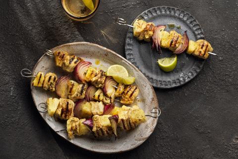 Brochettes poulet-ananas