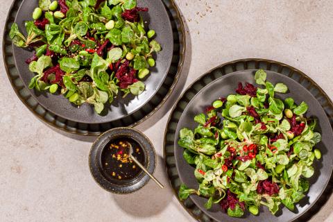 Salade de doucette aux légumes