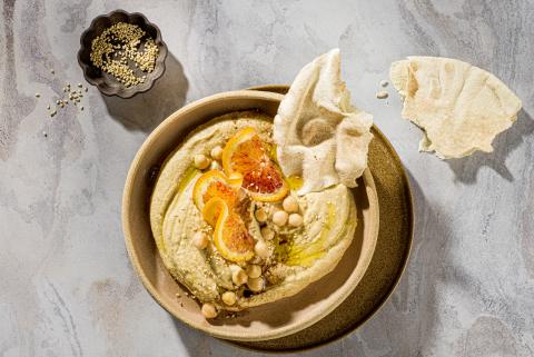 Blood orange hummus