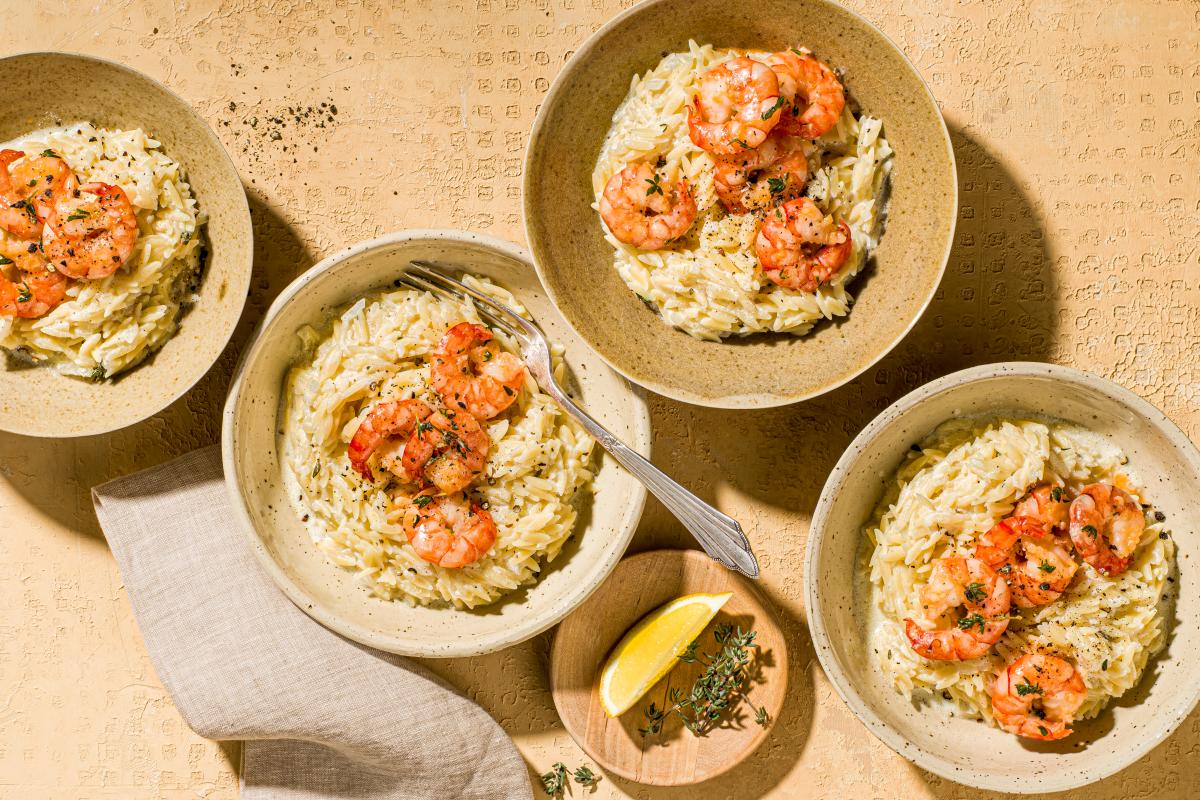Lemon risoni with prawns - Recipes | fooby.ch