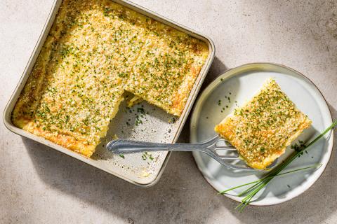 Baked mashed potatoes au fromage