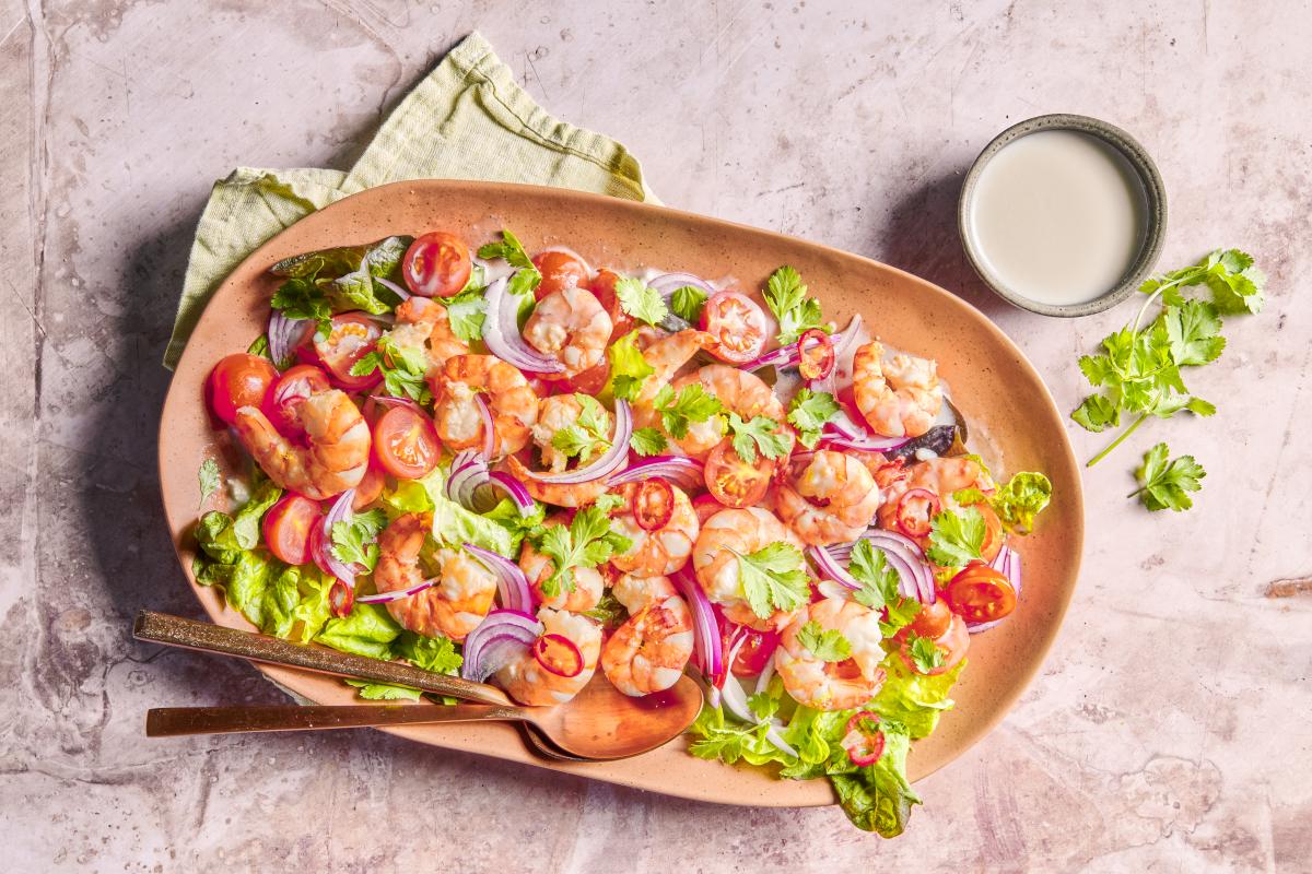 Prawn salad with coconut dressing - Recipes | fooby.ch