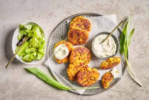 Bärlauch-Gersten-Fritters