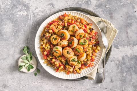 Caponata mit Jakobsnüssen