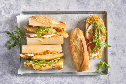 Poulet-Sandwich mit Vodka-Tomatensauce