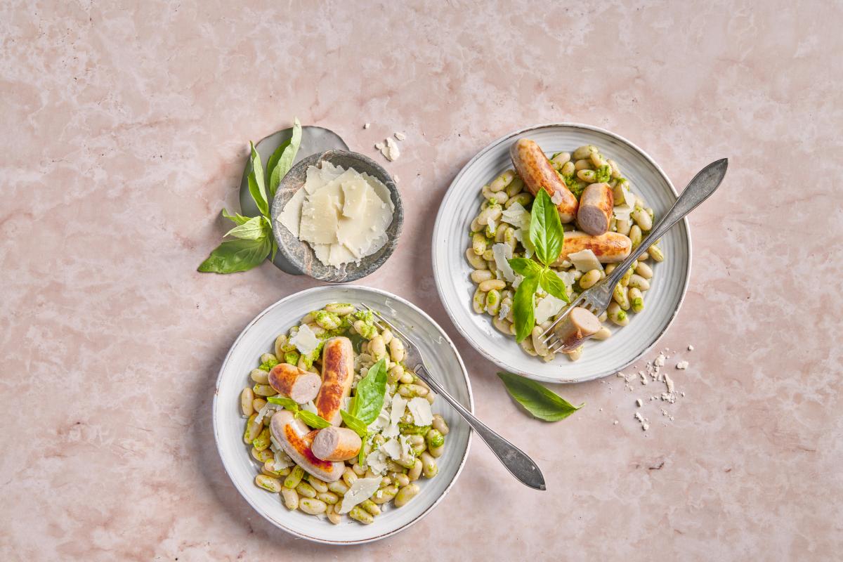 Pesto-Bohnen mit Cipollatas - Rezepte | fooby.ch