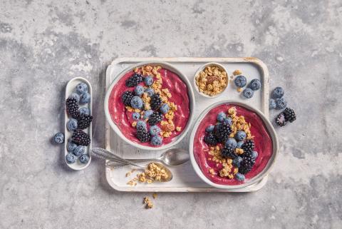 Frozen blueberry bowl