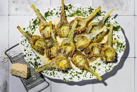 Artichokes in Parmesan sauce