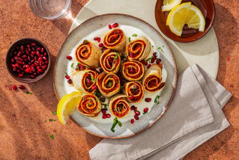Tortillas roulées façon lahmacuns