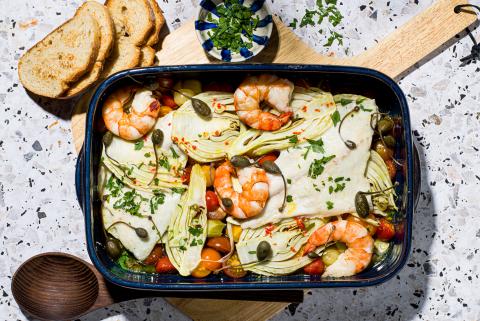 Dorade pochée aux légumes (orata all'acqua pazza)