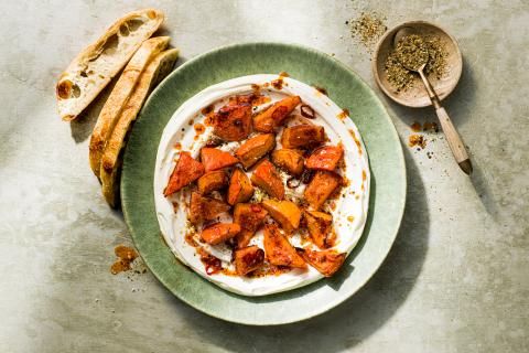 Zucca arrosto con labneh