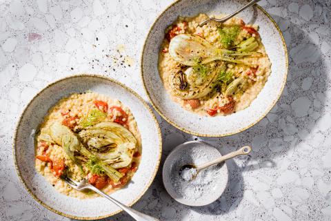 Pearl Couscous mit gebratenem Fenchel