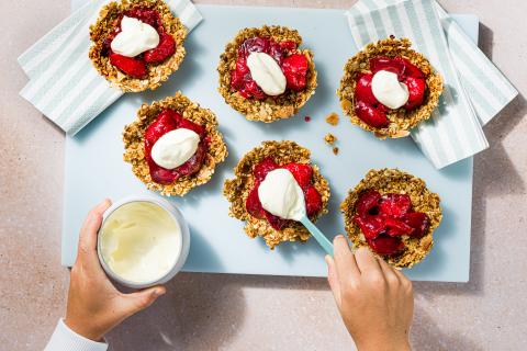 Tartelettes aux prunes et aux flocons d'avoine