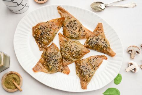 Dumpling di sfoglie di riso con champignon