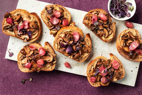 Bruschette ai funghi con burro al Marsala
