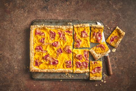 Tarte au lard et à la courge