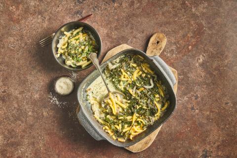 Spätzli-Krautstielgratin