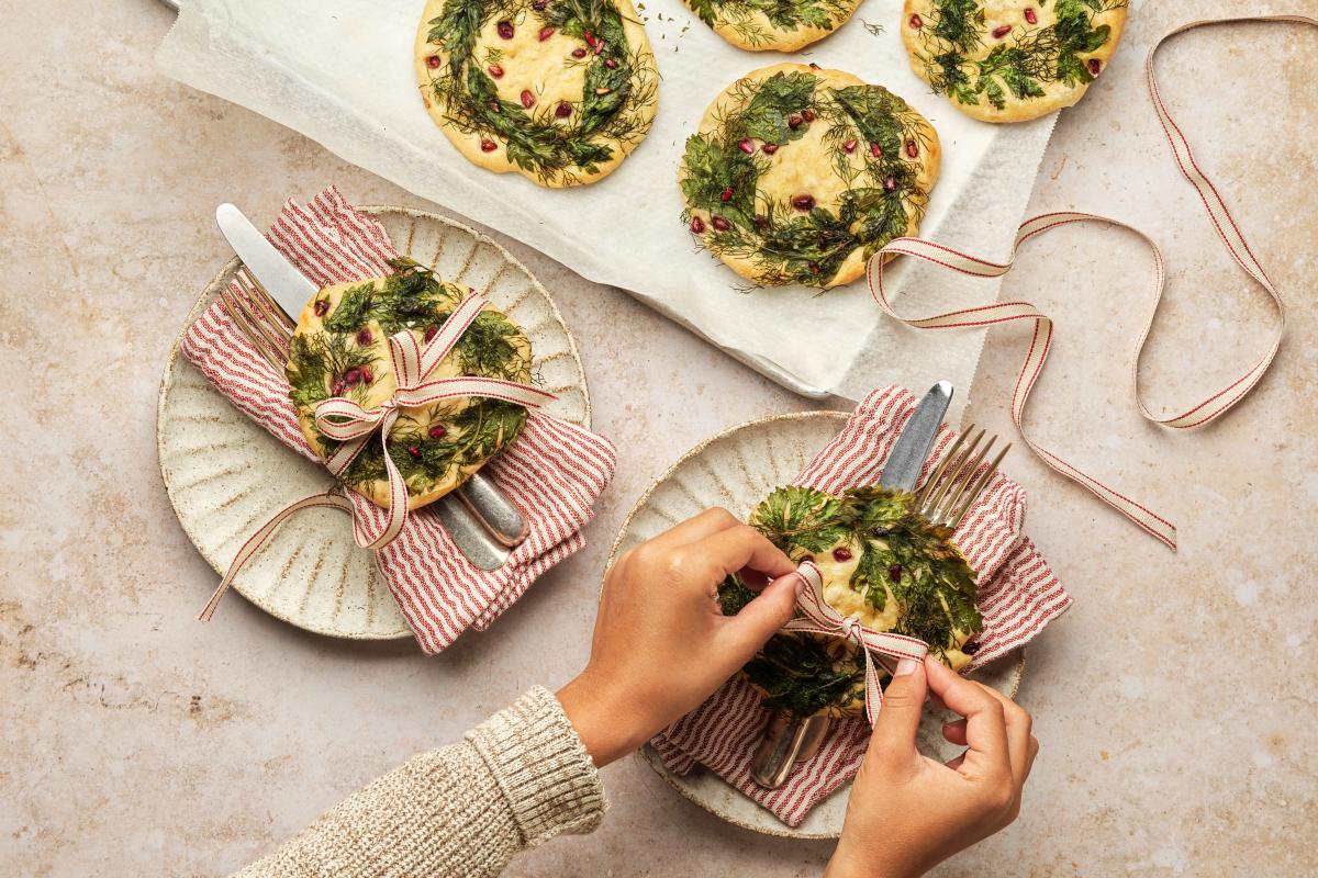 Mini Christmas focaccia  - Recipes | little FOOBY
