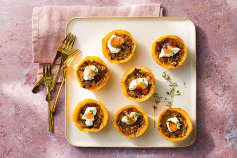 Tartelettes de polenta aux champignons