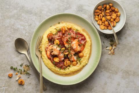 Polenta mit Crevetten