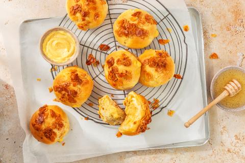 Bienenstich-Brötchen