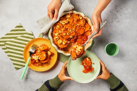 Gratin de patates douces à la viande hachée