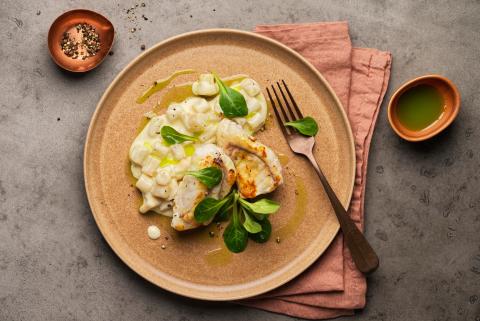 Monkfish with black salsify