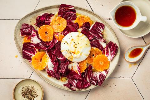 Burrata mit Chicorée und Clementinen
