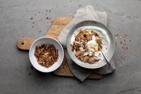 Colazione con castagne e granola croccante