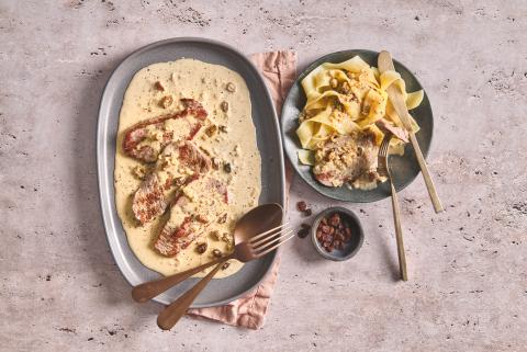 Kalbsplätzli an Senfsauce