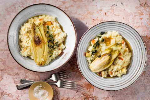 Apfel-Risotto mit Chicorée 