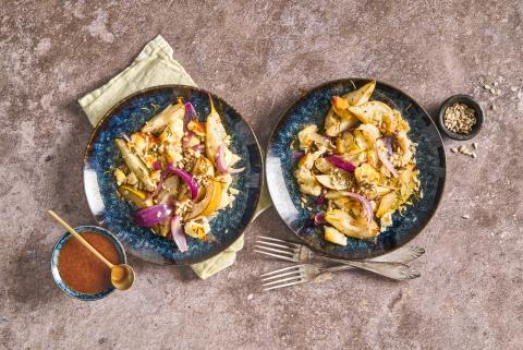 Geröstete Birnen mit Halloumi