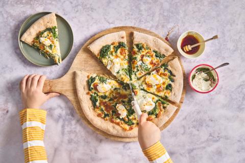 Vollkornpizza mit Spinat
