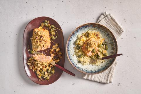 Lachsrückenfilet mit Orangendressing