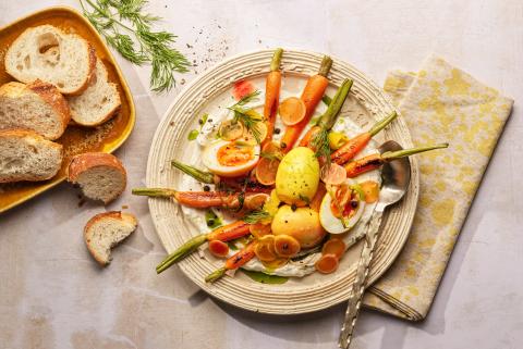 Labneh mit Ei und Rüebli