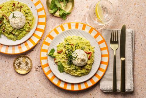 Erbsli-Risotto mit Pfefferminze