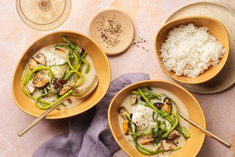 Asparagus and fish stew